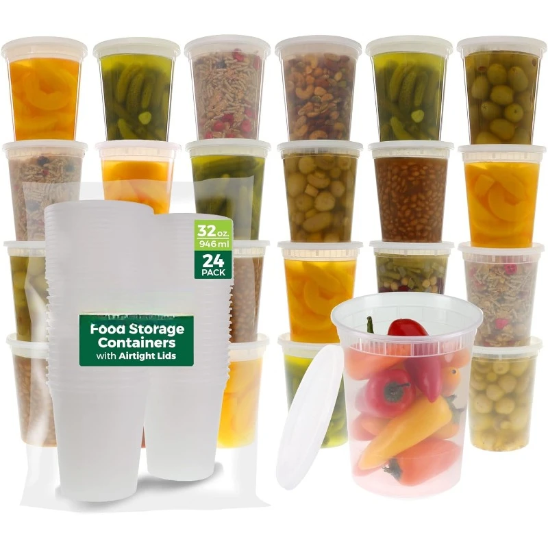 Meal Prep Microwave - Contenedores de plástico con tapas para