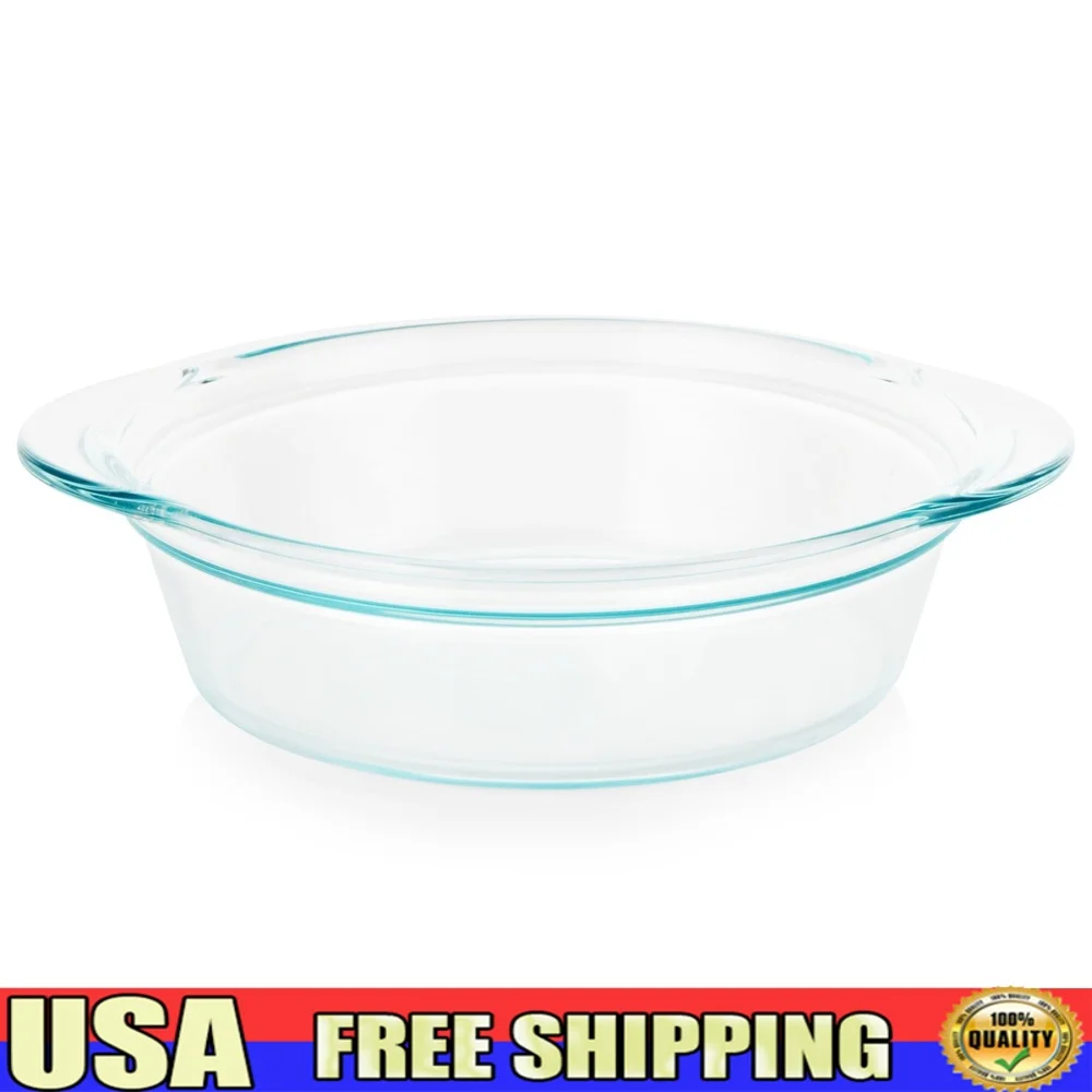 Meal Prep Microwave - Plato para hornear de vidrio redondo