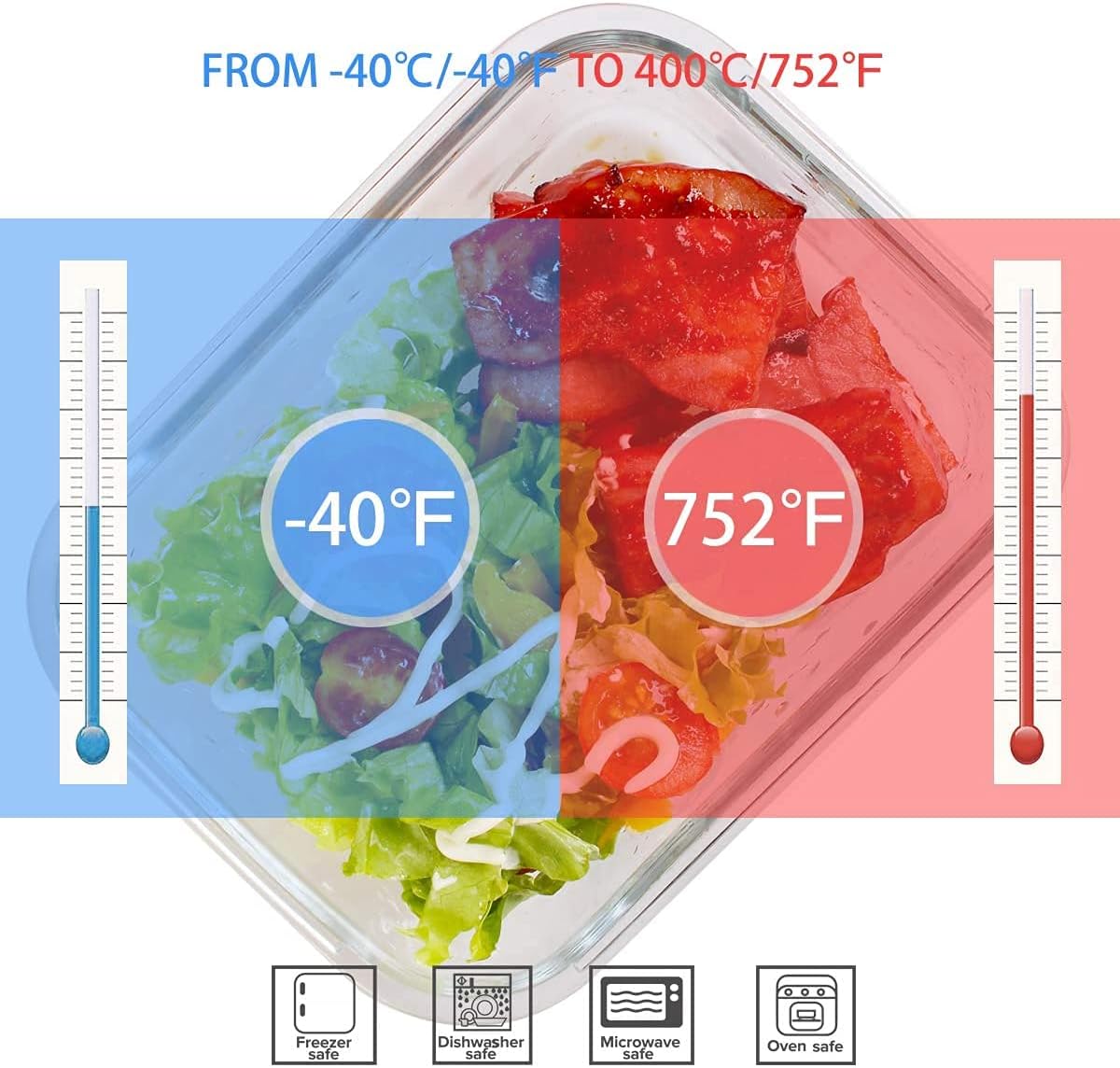 Juego de 18 recipientes de vid - Meal Prep Microwave reseña y precio