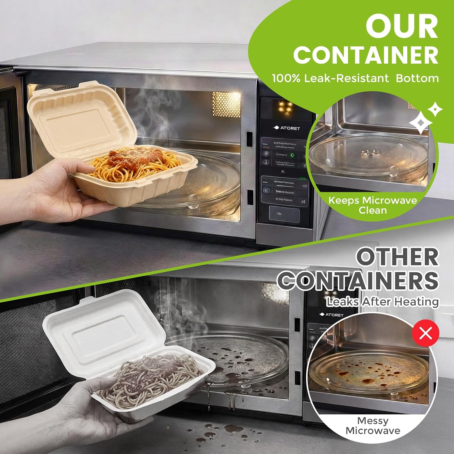Paquete de 50 Contenedores Des - Meal Prep Microwave reseña y precio